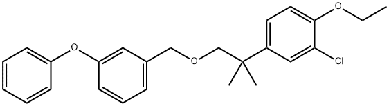 Benzene, 1-((2-(3-chloro-4-ethoxyphenyl)-2-methylpropoxy)methyl)-3-phe noxy- 结构式
