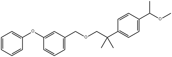 1-((2-(4-(1-Methoxyethyl)phenyl)-2-methylpropoxy)methyl)-3-phenoxybenz ene 结构式