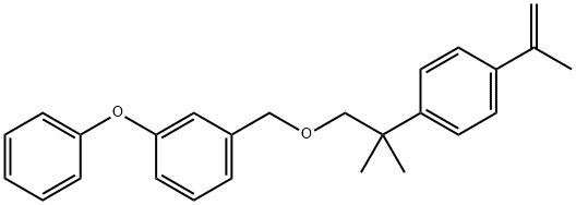 1-((2-(4-(1-Methylethenyl)phenyl)-2-methylpropoxy)methyl)-3-phenoxyben zene 结构式