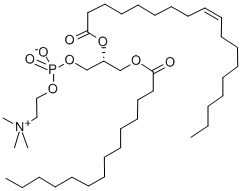 1-TETRADECANOYL-2-[CIS-9-OCTADECENOYL]-SN-GLYCERO-3-PHOSPHOCHOLINE 结构式