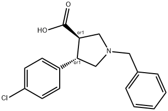 (3S,4R)-1-苄基-4-(4-氯苯基)吡咯烷-3-羧酸 结构式