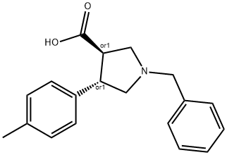 Trans-1-benzyl-4-p-tolylpyrrolidine-3-carboxylic acid 结构式