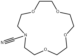 1,4,7,10-tetraoxa-13-azacyclopentadecane-13-carbonitrile  结构式