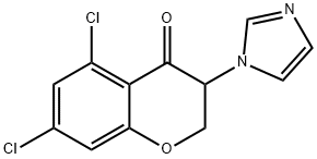 4H-1-BENZOPYRAN-4-ONE, 5,7-DICHLORO-2,3-DIHYDRO-3-(1H-IMIDAZOL-1-YL)- 结构式