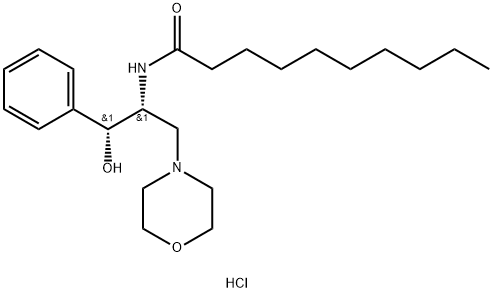 D,L-THREO-1-PHENYL-2-DECANOYLAMINO-3-MORPHOLINO-1-PROPANOL HCL 结构式