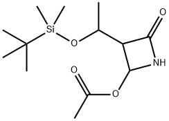 Acetic acid 3-[1-(tert-butyldimethylsiloxy)ethyl]-2-oxoazetidin-4-yl ester 结构式