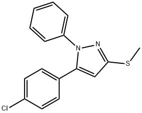 5-(4-CHLOROPHENYL)-3-METHYLTHIO-1-PHENYL-1H-PYRAZOLE 结构式