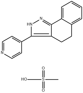 4,5-二氢-3-(4-吡啶基)-2H-苯并[G]吲唑甲烷磺酸盐 结构式