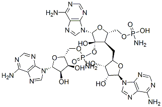 adenylyl (2'-5')-adenylyl-(2'-5')adenosine bis-phosphoramidate 结构式