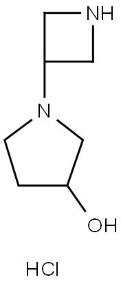 1-(氮杂环丁烷-3-基)吡咯烷-3-醇二盐酸盐 结构式
