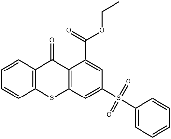 ethyl 9-oxo-3-(phenylsulphonyl)-9H-thioxanthene-1-carboxylate 结构式