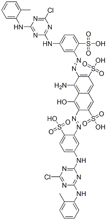 4-amino-3,6-bis[[5-[[4-chloro-6-[(o-tolyl)amino]-1,3,5-triazin-2-yl]amino]-2-sulphophenyl]azo]-5-hydroxynaphthalene-2,7-disulphonic acid 结构式