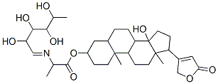 [14-hydroxy-10,13-dimethyl-17-(5-oxo-2H-furan-3-yl)-1,2,3,4,5,6,7,8,9, 11,12,15,16,17-tetradecahydrocyclopenta[a]phenanthren-3-yl] 2-(2,3,4,5 -tetrahydroxyhexylideneamino)propanoate 结构式