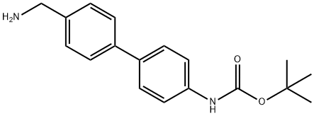 (4'-(氨基甲基)-[1,1'-联苯]-4-基)氨基甲酸叔丁酯 结构式