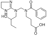 4-(Benzoyl(((4,5-dihydro-1H-imidazol-2-yl)(2-hydroxybutyl)amino)methyl )amino)butyric acid 结构式