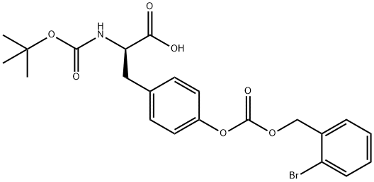 N-叔丁氧羰基-O-(2-溴苄氧羰基)-D-酪氨酸 结构式