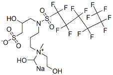 sodio(2-hydroxyethyl)[3-[(2-hydroxy-3-sulphonatopropyl)[(tridecafluorohexyl)sulphonyl]amino]propyl]dimethylammonium hydroxide 结构式