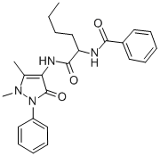 BENZAMIDE, N-(1-(ANTIPYRINYLCARBAMOYL)PENTYL)- 结构式