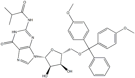 5'-O-(4,4'-二甲氧基三苯甲基)-N2-异丁酰-2'-甲氧基鸟苷 结构式