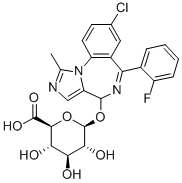 4-羟基咪哒唑伦B-D-葡(萄)糖苷酸 结构式