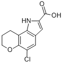 1,7,8,9-Tetrahydro-5-chloropyrano(2,3-g)indole-2-carboxylic acid 结构式