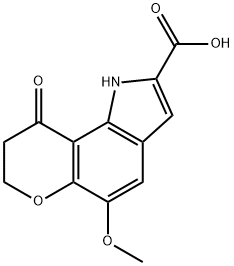 Pyrano(2,3-g)indole-2-carboxylic acid, 1,7,8,9-tetrahydro-5-methoxy-9- oxo- 结构式