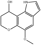 1,7,8,9-Tetrahydro-5-methoxypyrano(2,3-g)indol-9-ol 结构式