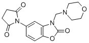 1-(2,3-Dihydro-3-(4-morpholinylmethyl)-2-oxo-5-benzoxazolyl)-2,5-pyrro lidinedione 结构式