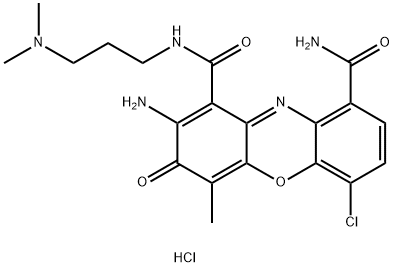 3H-Phenoxazine-1,9-dicarboxamide, 2-amino-6-chloro-N1-(3-(dimethylamin o)propyl)-4-methyl-3-oxo-, monohydrochloride 结构式