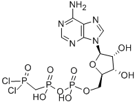 5'-ADENYLIC ACID, MONOANHYDRIDE WITH (DICHLOROPHOSPHONOMETHYL)PHOSPHONIC ACID 结构式