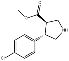 (3R,4S)-4-(4-氯苯基)吡咯烷-3-羧酸甲酯 结构式