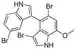 (+)-3',5,5'-Tribromo-7'-methoxy-3,4'-bi[1H-indole] 结构式