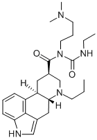 N-(3-(Dimethylamino)propyl)-N-((ethylamino)carbonyl)-6-n-propylergolin e-8-beta-carboxamide 结构式