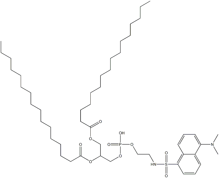 1,2-DIHEXADECANOYL-SN-GLYCERO-3-PHOSPHO-[N-DANSYL]ETHANOLAMINE 结构式