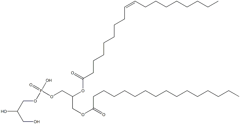1-棕榈酰-2-油酰磷脂酰甘油 结构式