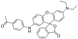 2'-[(4-acetylphenyl)amino]-6'-(diethylamino)spiro[isobenzofuran-1[3H]-9'[9H]-xanthene]-3-one 结构式