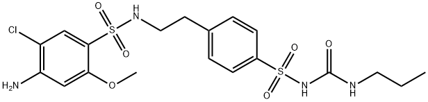 1-[4-[2-[(4-amino-5-chloro-2-methoxy-phenyl)sulfonylamino]ethyl]phenyl ]sulfonyl-3-propyl-urea 结构式