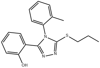 2-(4-(2-Methylphenyl)-5-(propylthio)-4H-1,2,4-triazol-3-yl)phenol 结构式
