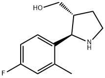 3-Pyrrolidinemethanol,2-(4-fluoro-2-methylphenyl)-,(2R,3R)-(9CI) 结构式