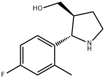 3-Pyrrolidinemethanol,2-(4-fluoro-2-methylphenyl)-,(2S,3S)-(9CI) 结构式