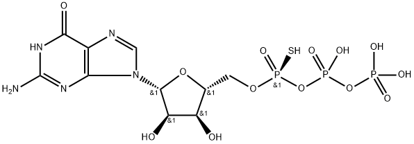 鸟苷 5'-P''-[P''(R)]-硫代三磷酸酯 结构式