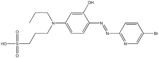 3-[4-[(5-溴吡啶-2-基)二氮烯基]-3-羟基-N-丙基苯胺基]丙烷-1-磺酸 结构式