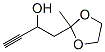 1,3-Dioxolane-2-ethanol,  -alpha--ethynyl-2-methyl- 结构式