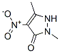 3H-Pyrazol-3-one,  1,2-dihydro-2,5-dimethyl-4-nitro- 结构式