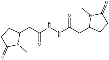 bis[1-methyl-5-oxopyrrolidine-2-aceto]hydrazide 结构式