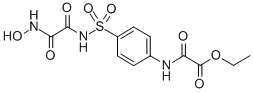 ((4-((((Hydroxyamino)oxoacetyl)amino)sulfonyl)phenyl)amino)oxoacetic a cid ethyl ester 结构式