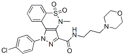 1-(p-Chlorophenyl)-1,4-dihydro-4-methyl-3-(3-morpholinopropylaminocarbonyl)pyrazolo[4,3-c][1,2]benzothiazine 5,5-dioxide 结构式