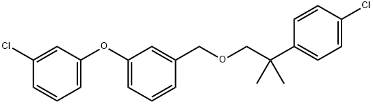 1-((2-(4-Chlorophenyl)-2-methylpropoxy)methyl)-3-(3-chlorophenoxy)benz ene 结构式