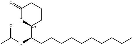 (6S)-6-[(1R)-1-(乙酰氧基)癸基]四氢-2H-吡喃-2-酮 结构式
