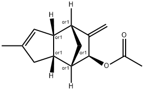 (3aalpha,4alpha,6alpha,7alpha,7aalpha)-3a,4,5,6,7,7a-hexahydro-2-methyl-5-methylene-4,7-methano-1H-inden-6-yl acetate 结构式